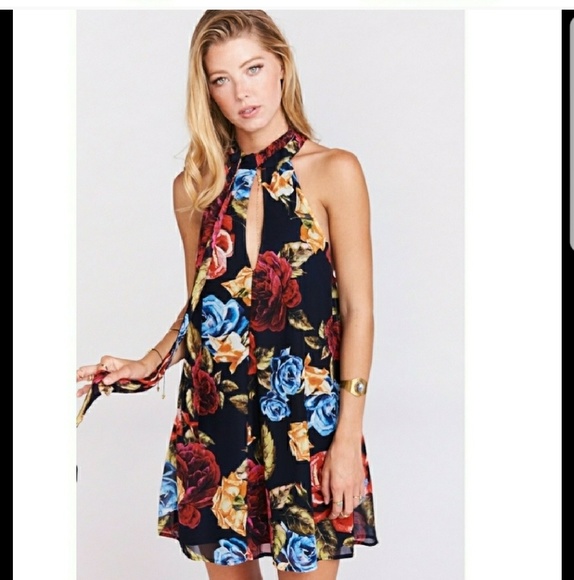 Show Me Your MuMu Dresses & Skirts - NWT Show Me Your Mumu Tie Halter Floral Dress L